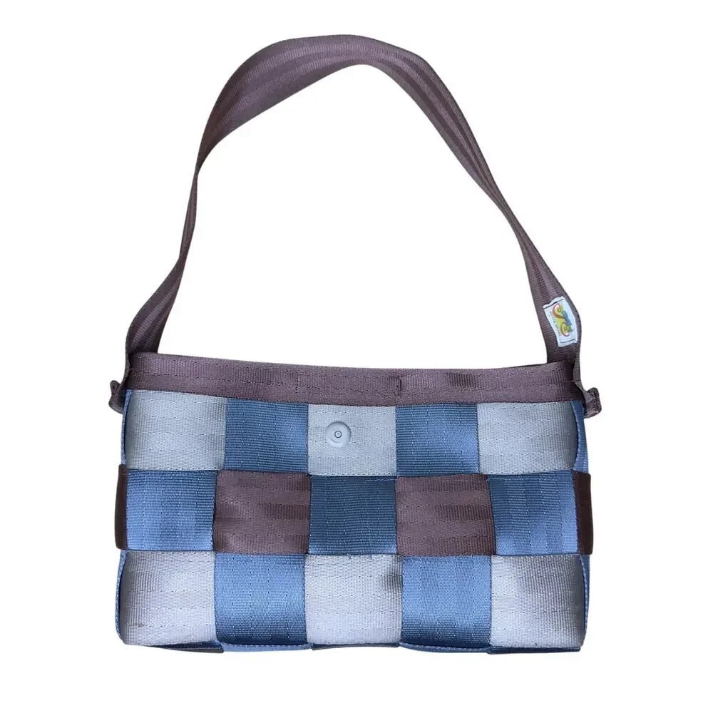 Sarah Kruse Designs Seatbelt Purse Bag Mini‎ Shoulder Brown Blue Y2K